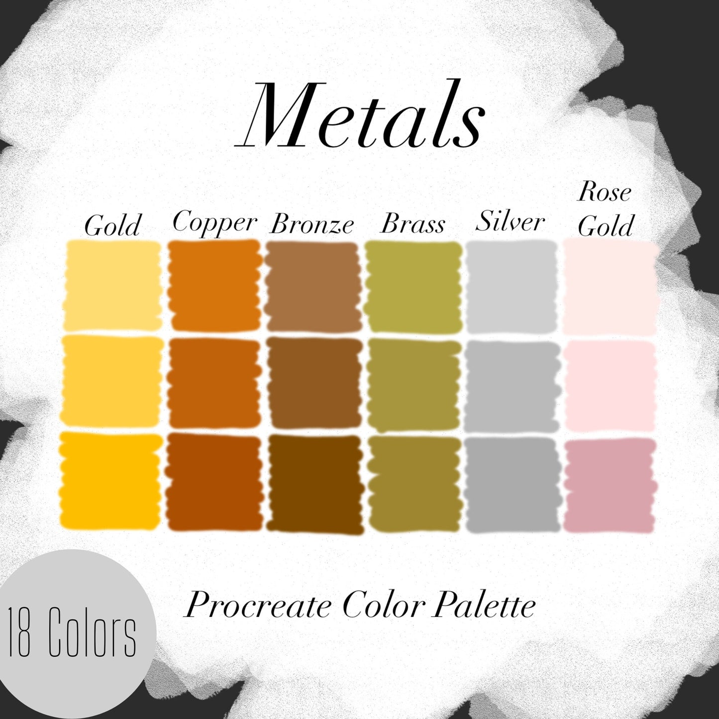 Metals Procreate color Palette